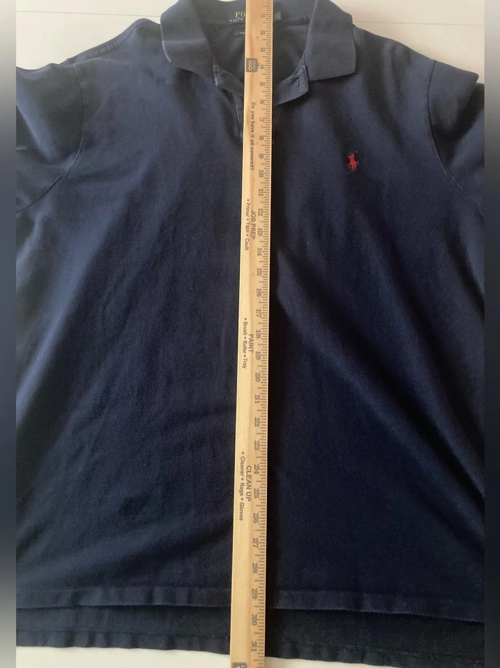Ralph Lauren SZ XXL Custom fit Navy Polo with Red Pony Embroidery 100% Cotton.
